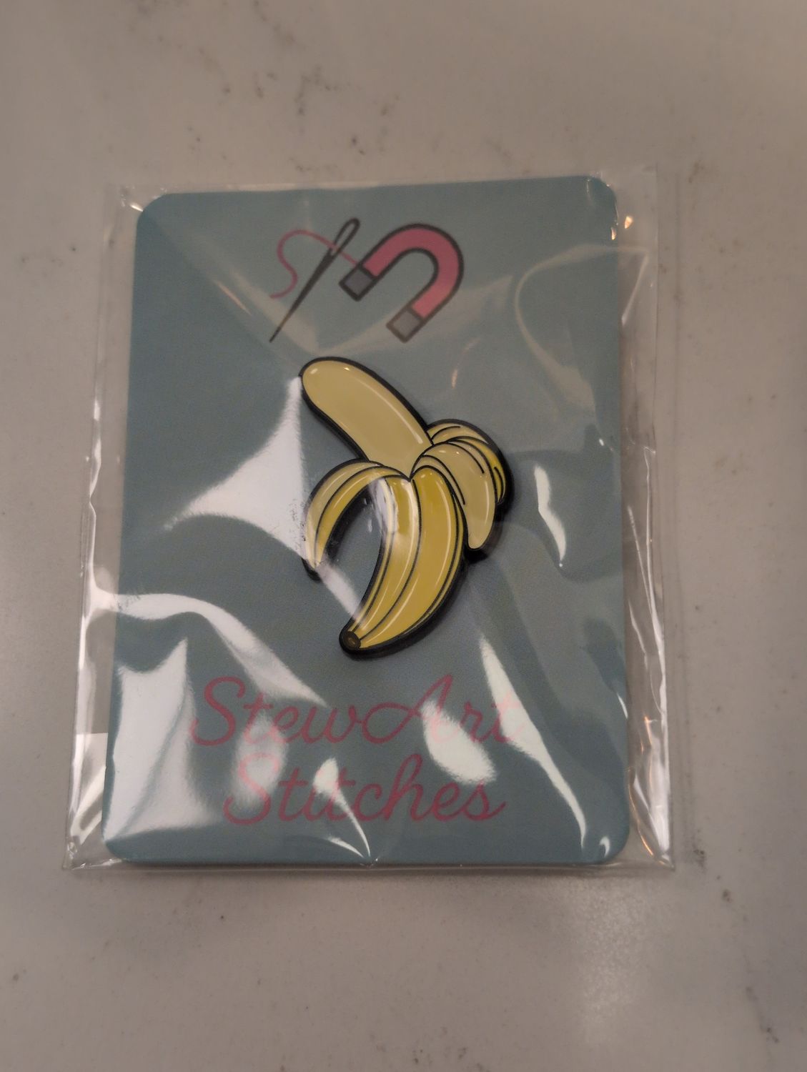 Banana Needleminder from StewArt Stitches