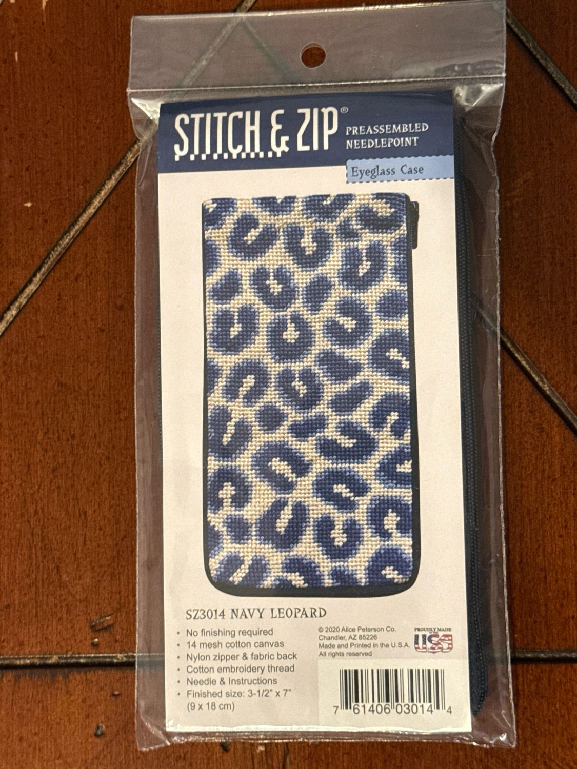 Navy Leopard Eyeglass Case