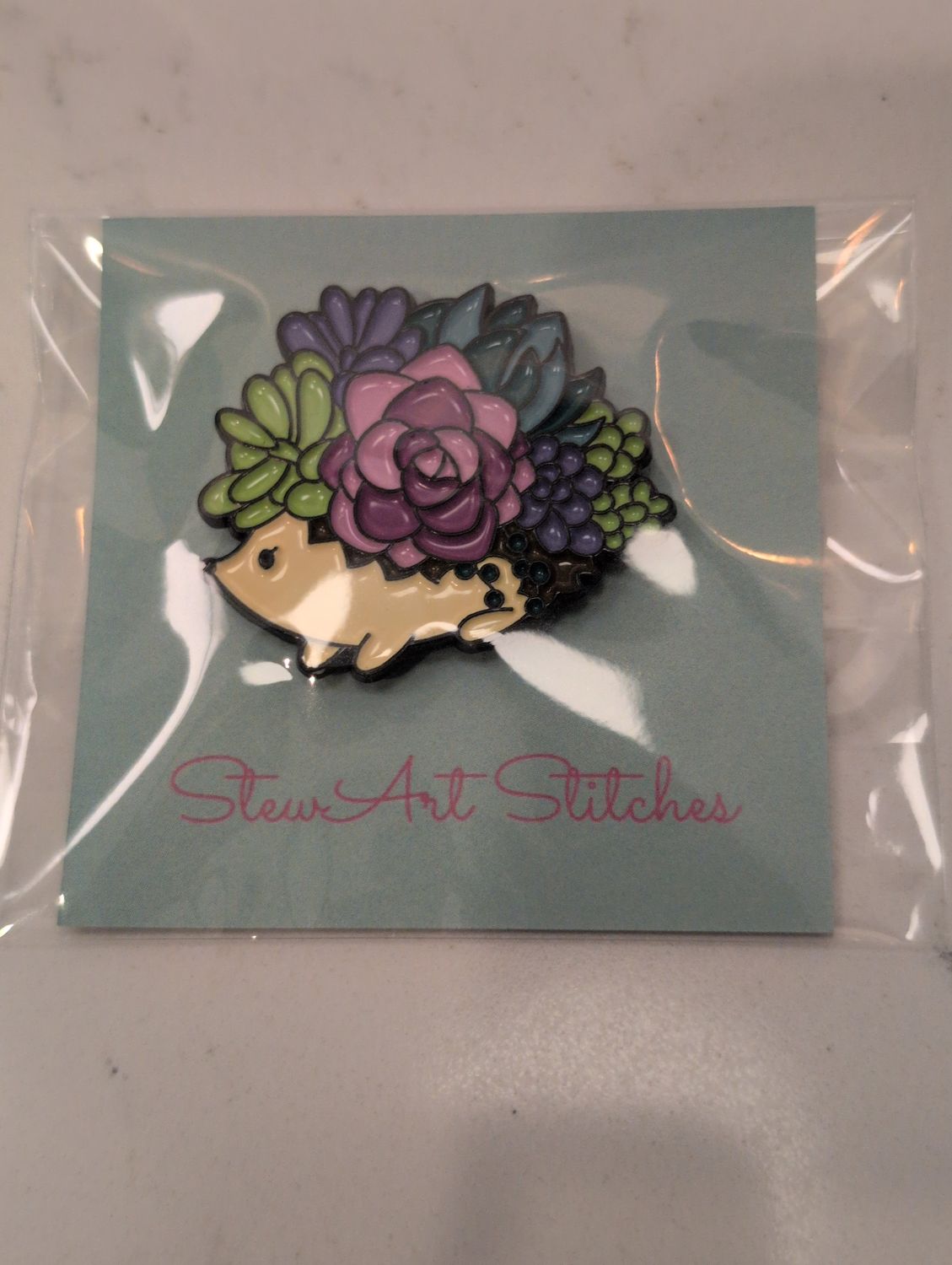 Floral Hedgehog Needleminder from StewArt Stitches