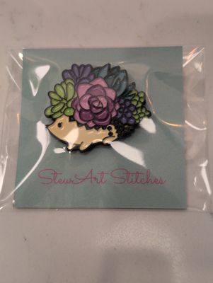 Floral Hedgehog Needleminder from StewArt Stitches