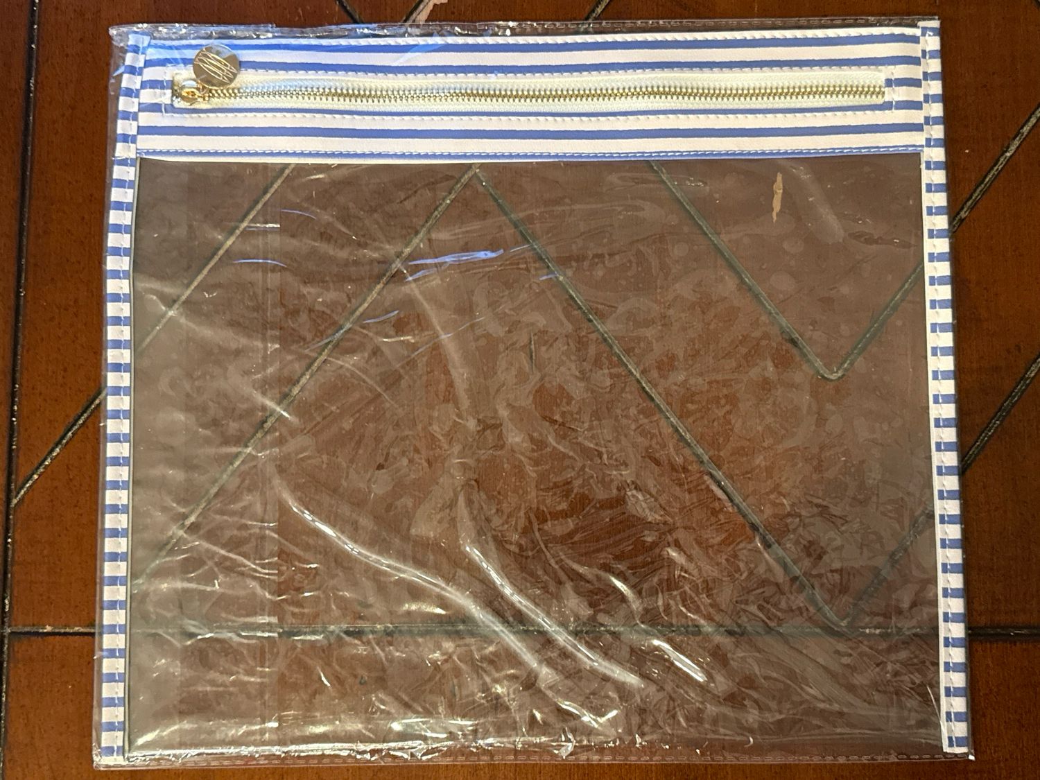 Striped Project Bag White 14" x 12"