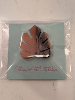 Leaf Orange Resin Needleminder from StewArt Stitches