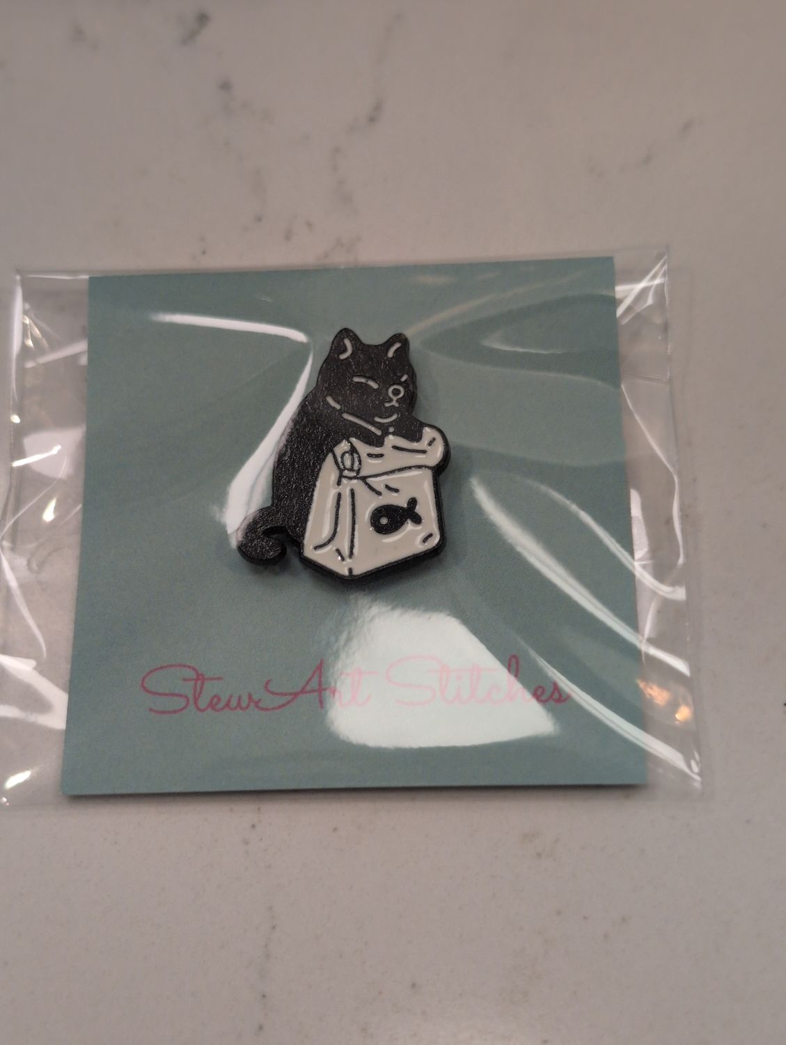 Black Cat Needleminder from StewArt Stitches