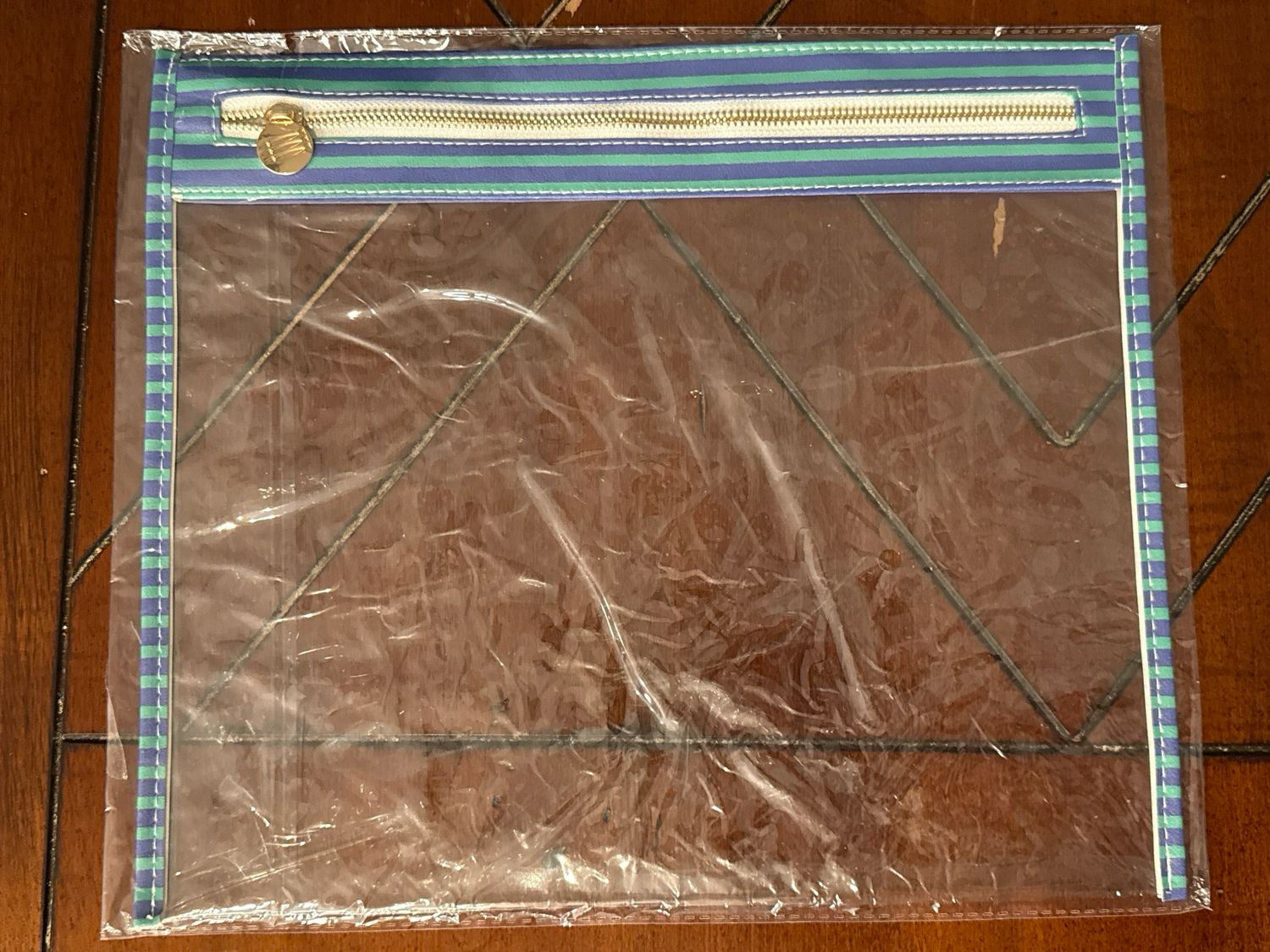 Striped Project Bag Green 14" x 12"