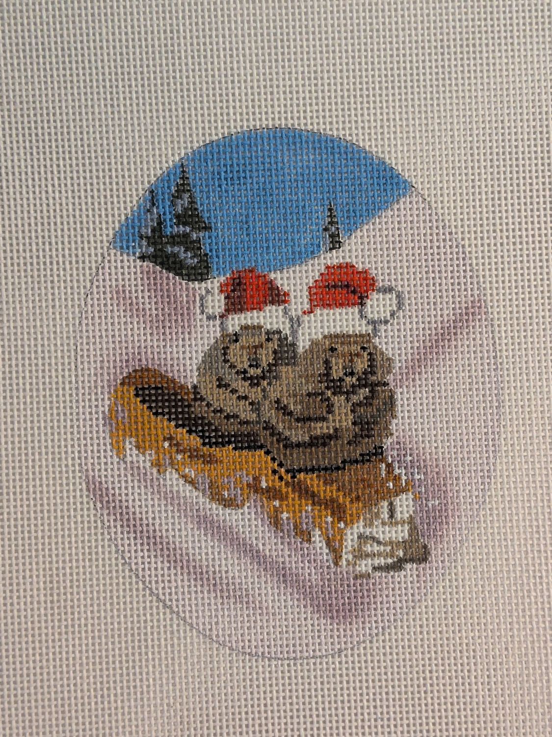 Two Beavers Sledding