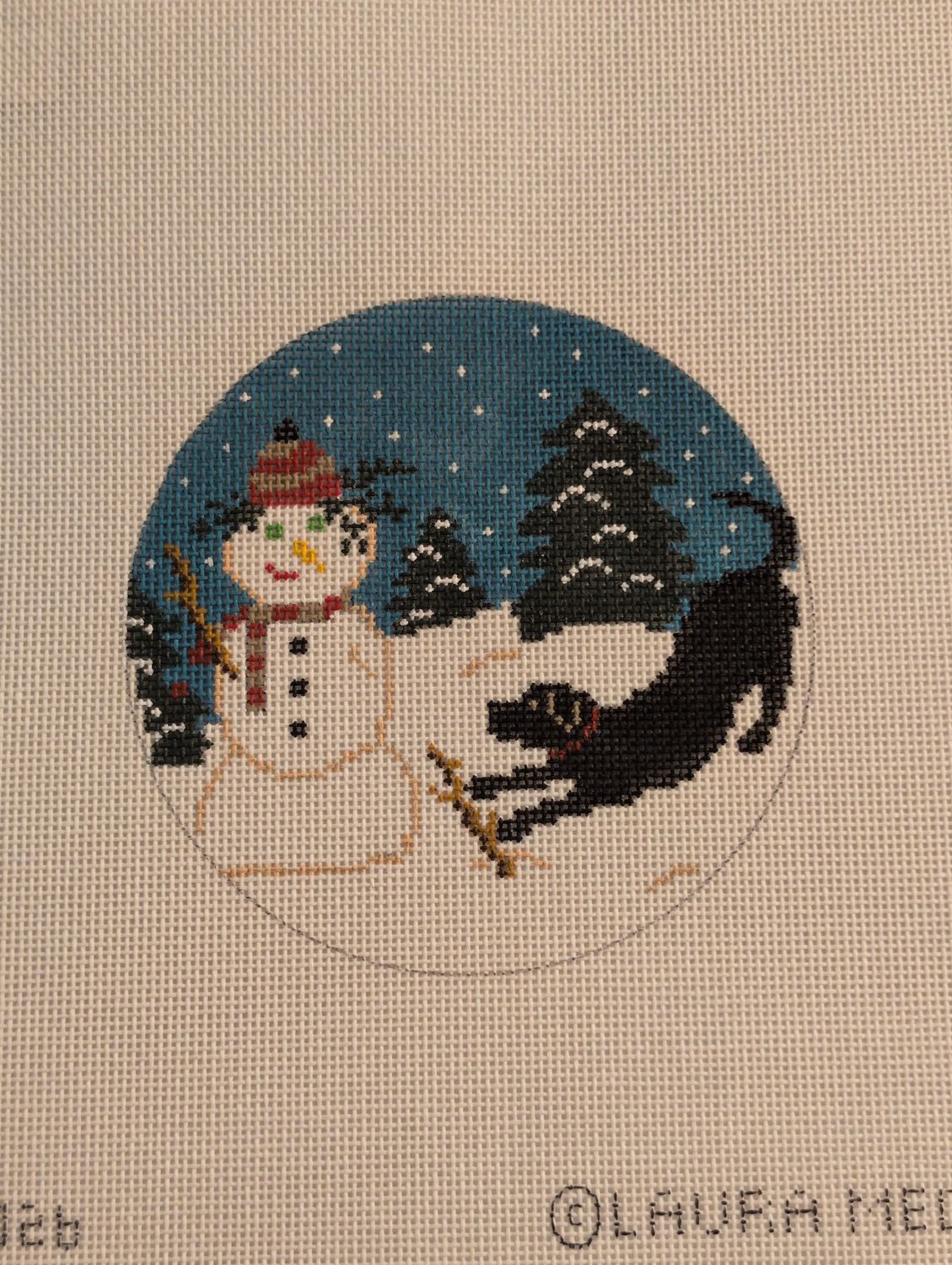 Black Lab w/Snowman