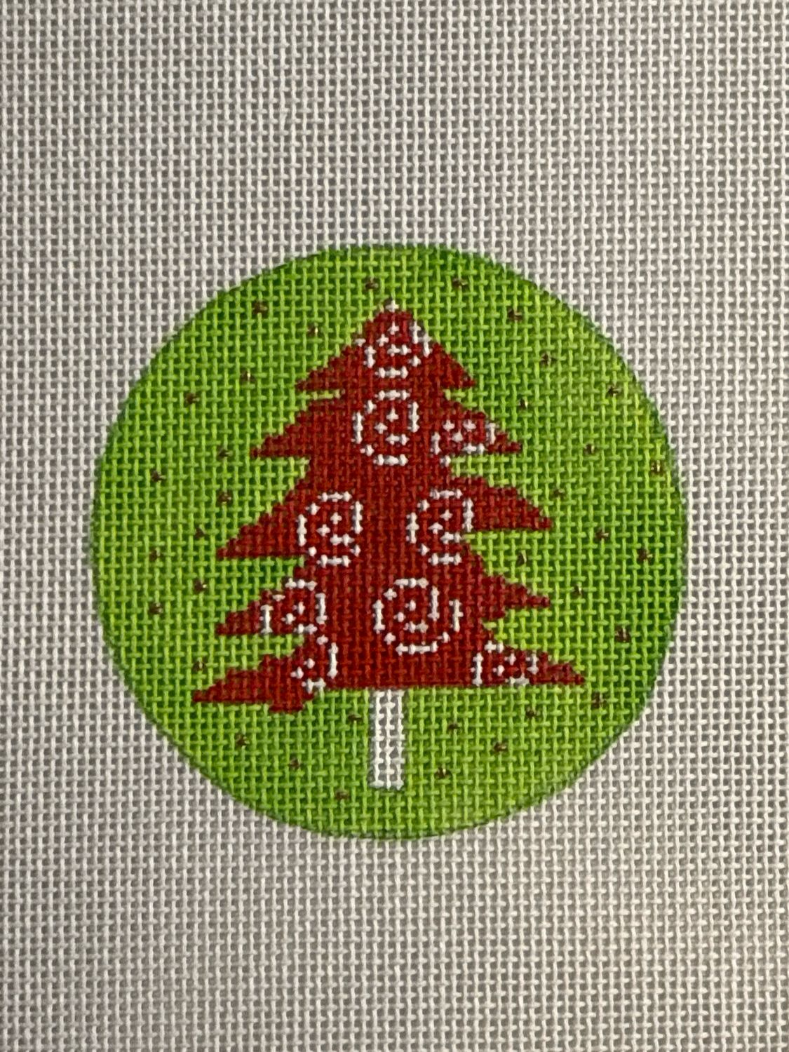 Red Tree on Green