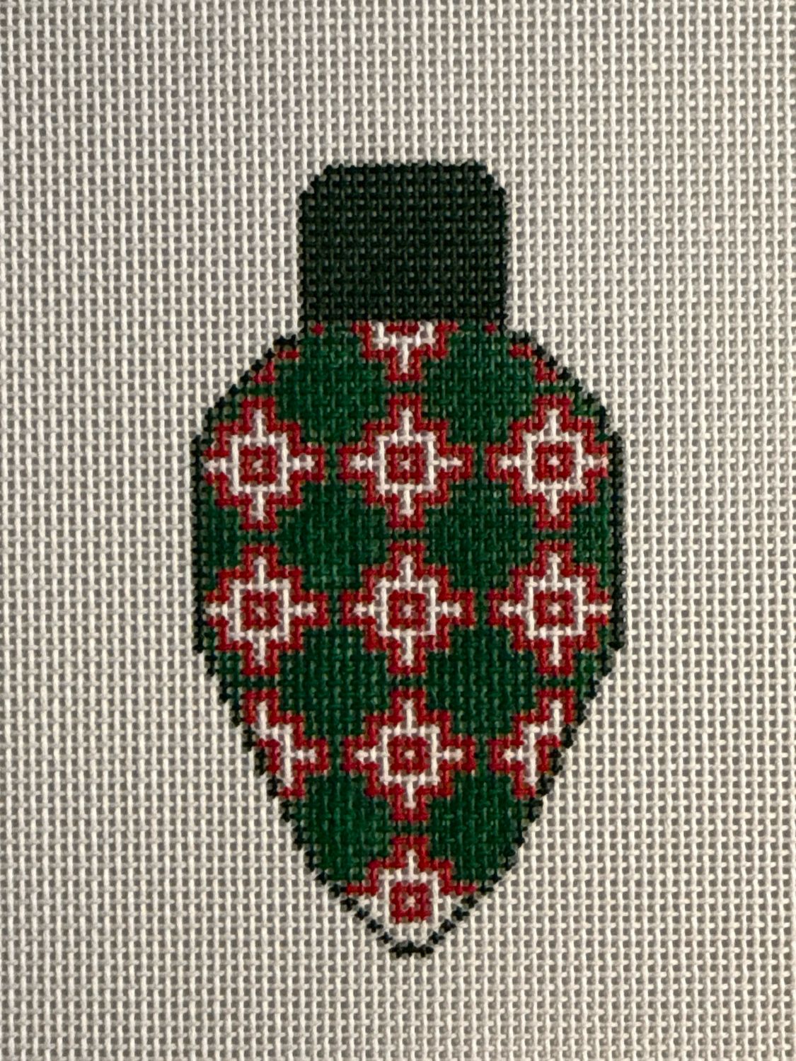 Light Bulb Green White Green Tile