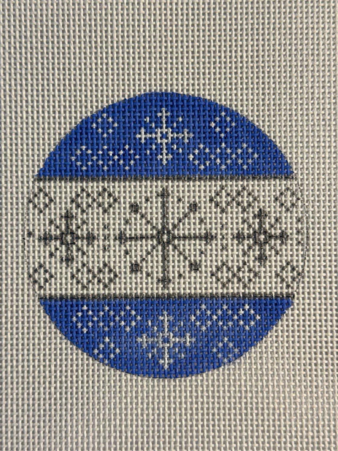 Blue, White, Silver Ball