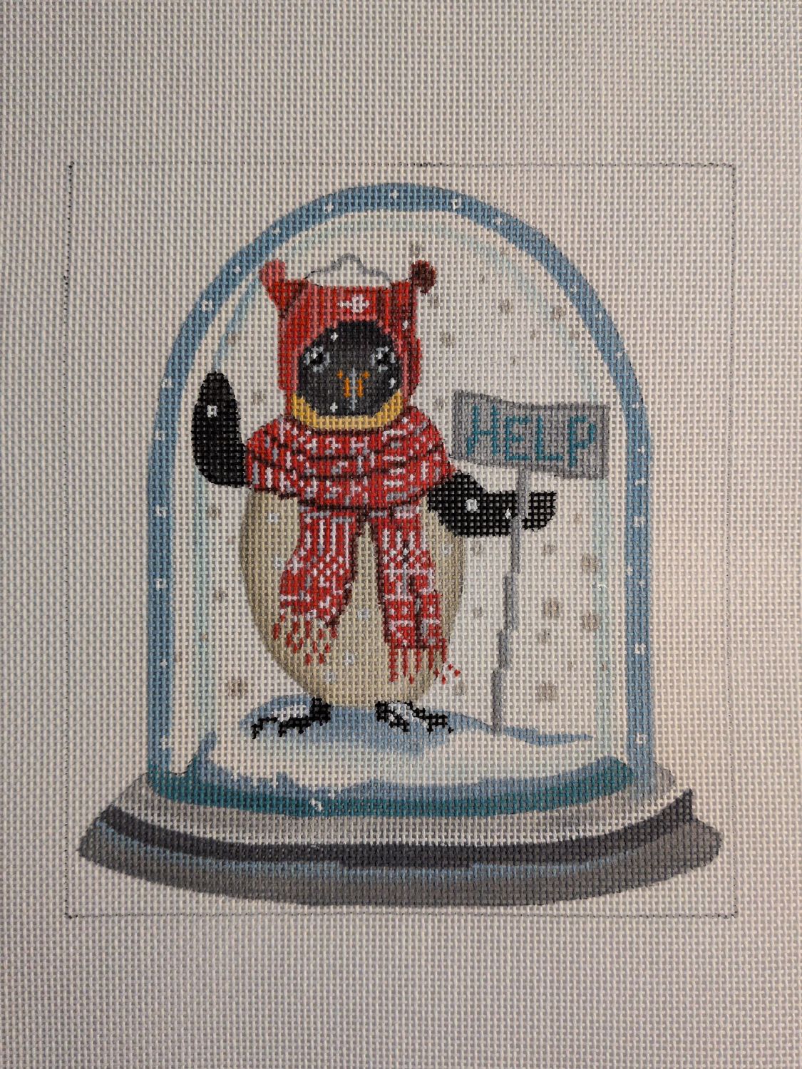 Christmas Penguin in Snow Globe