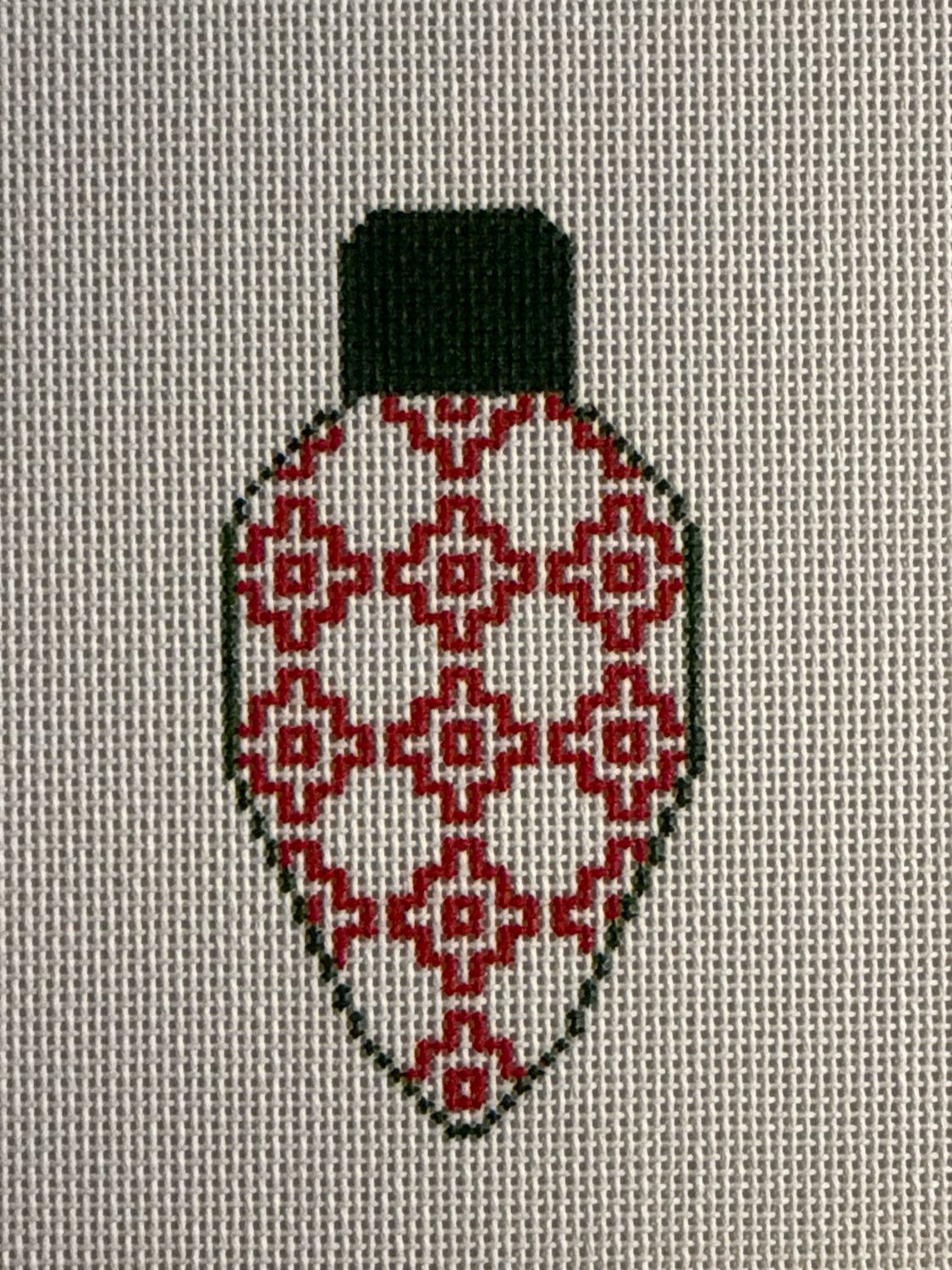 Light Bulb Red White Tile