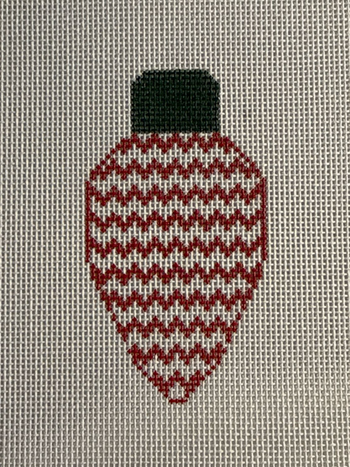 Light Bulb Red, White Wave