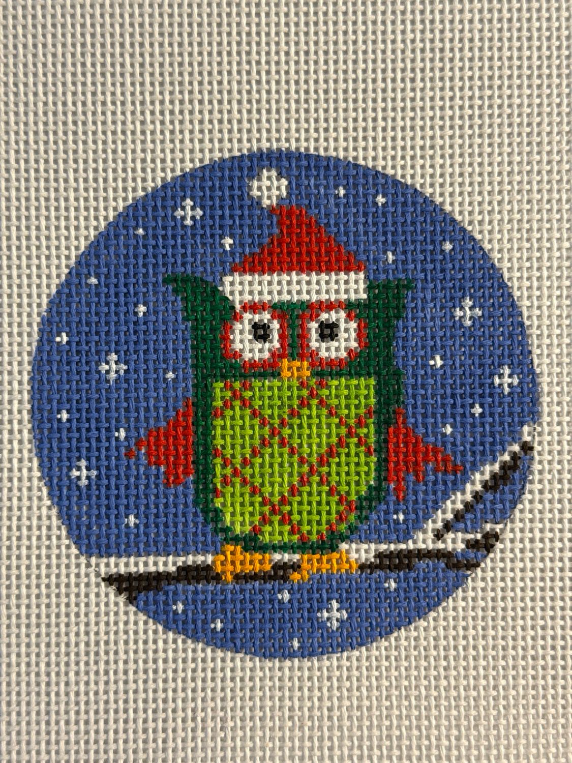Owl with Red Ornament on Sweater