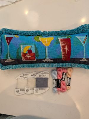 Finished Pillow and Threads for Tonya (Susan) Miller