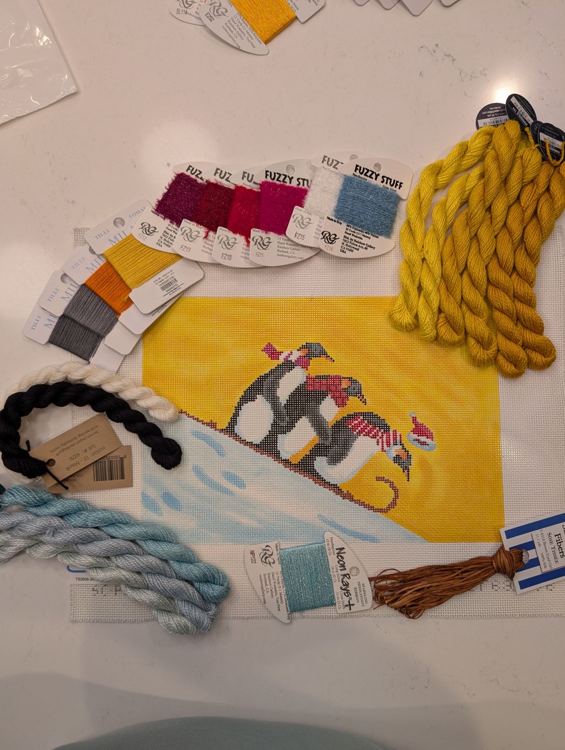 Threads for Tina N. for the Penguin Sledding Canvas