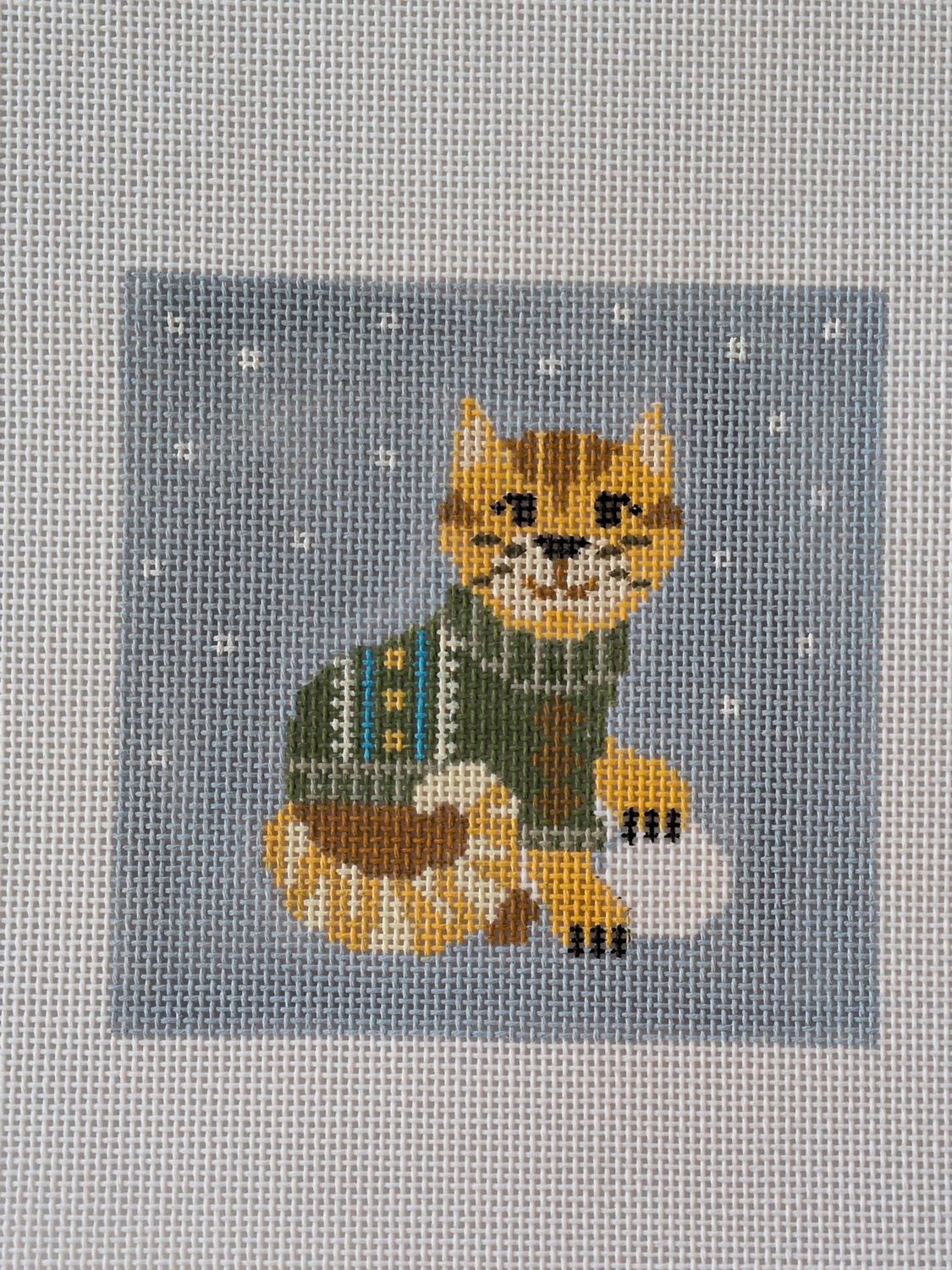 Cat and Snowball Ornament