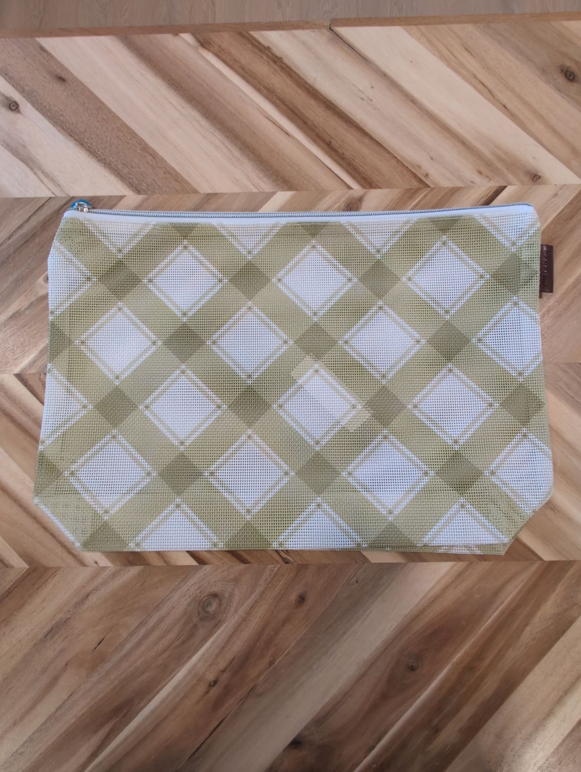 Olive Large Plaid Bag (11" x 13")