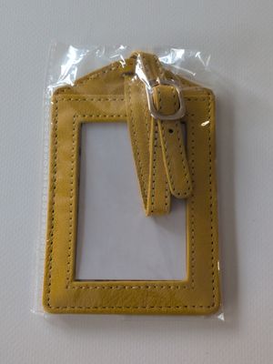Leather Luggage Tag - Yellow