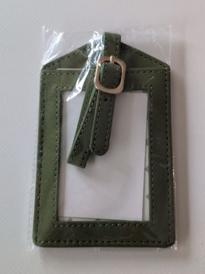 Leather Luggage Tag - Olive