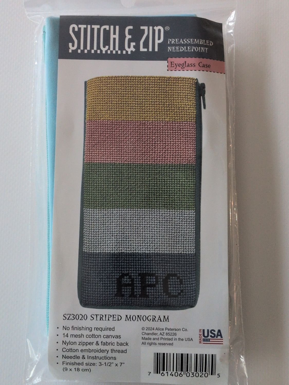 Striped Monogram Eyeglass Case