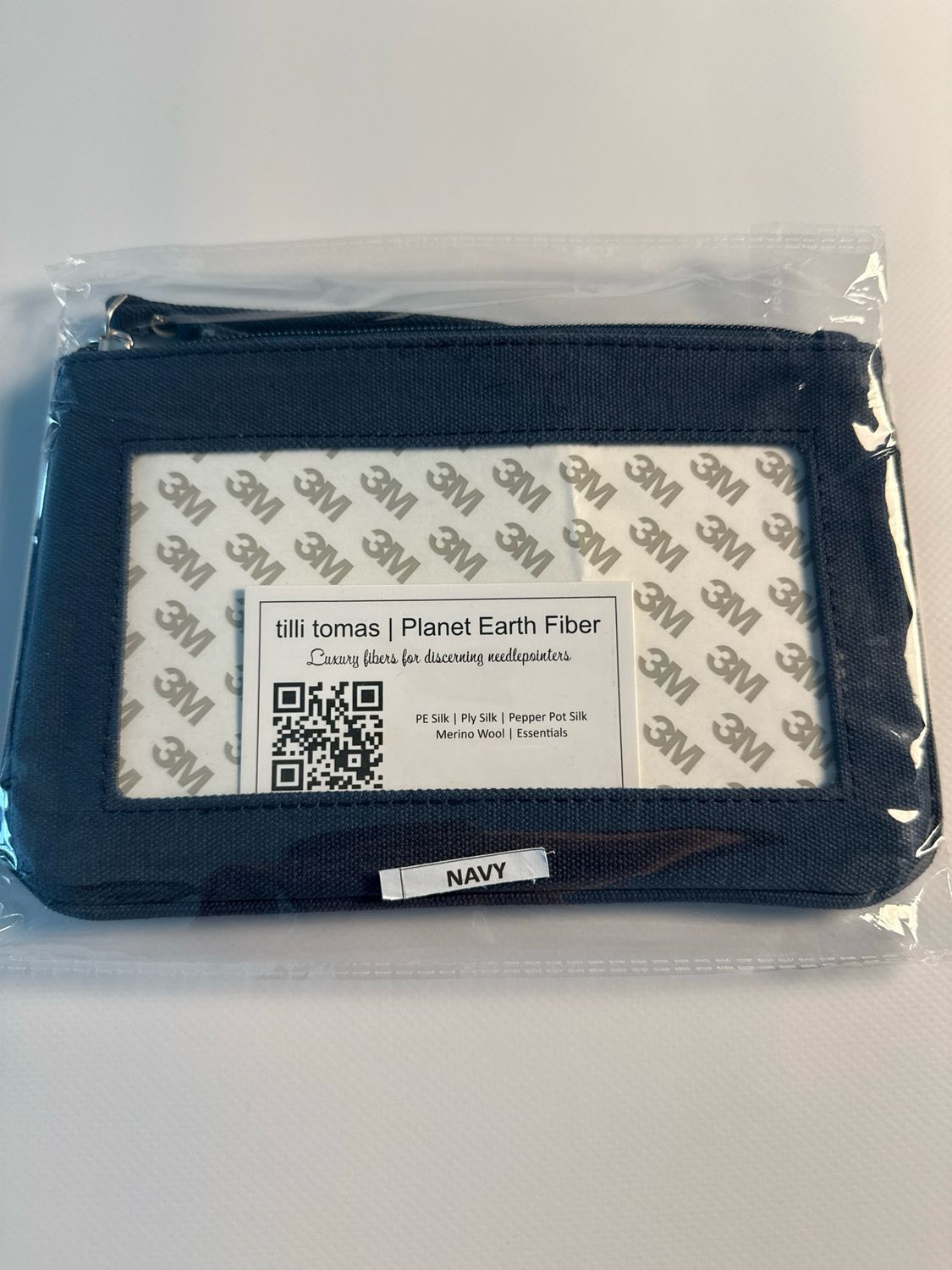 Canvas Clutch Navy with Rectangle Insert