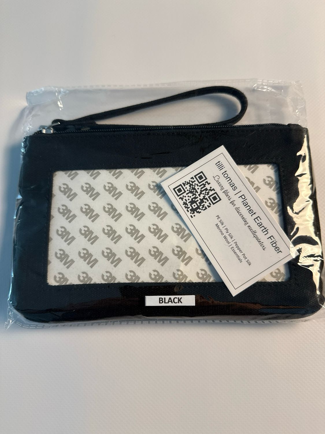 Canvas Clutch Black with Rectangle Insert