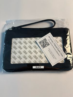 Canvas Clutch Black with Rectangle Insert