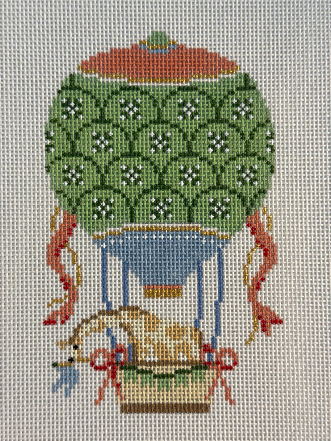 Green and Blue Hot Air Balloon with Giraffe