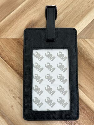 Saffiano Leather Bag Tag - Black