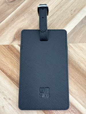 Saffiano Leather Bag Tag - Black