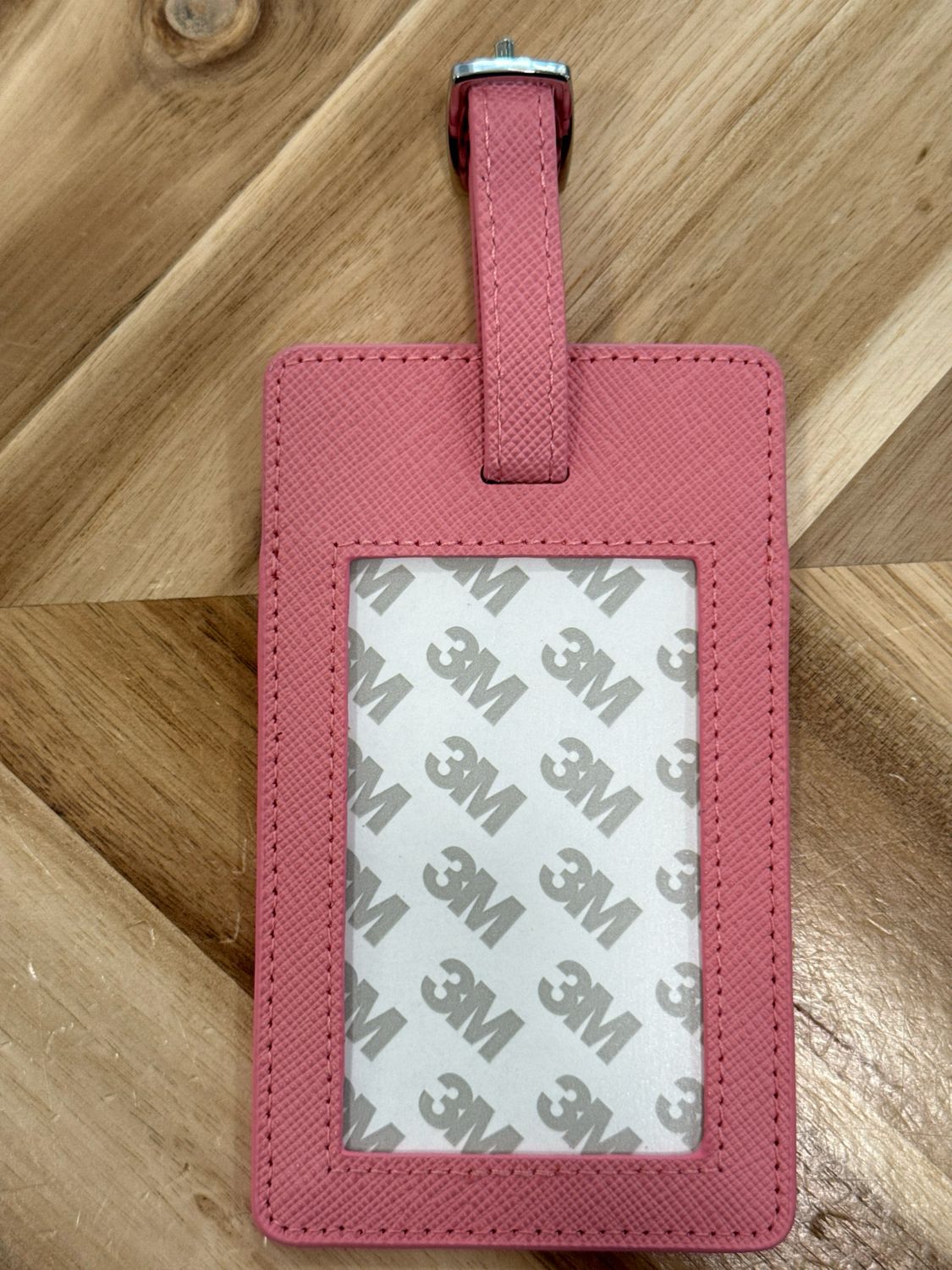 Saffiano Leather Bag Tag - Pink
