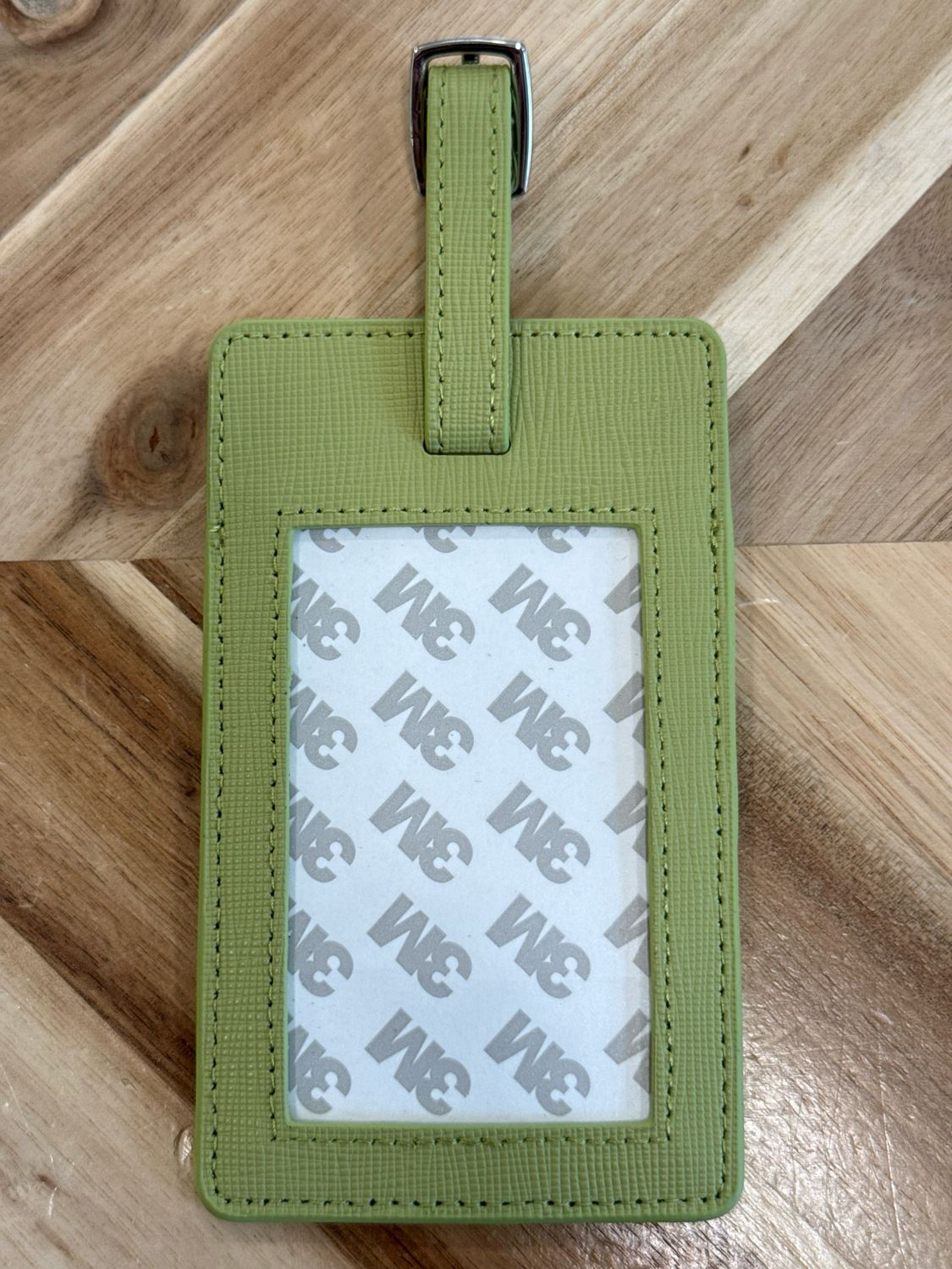 Saffiano Leather Bag Tag - Lime