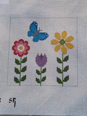 Flowers and Butterfly 6" Square