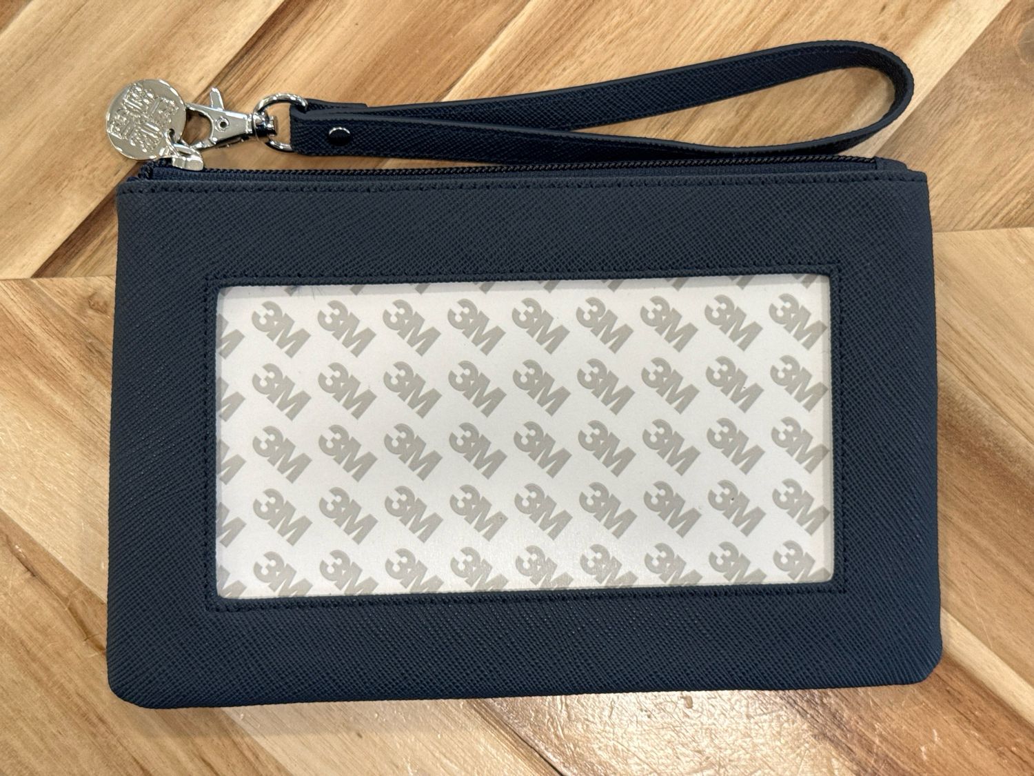 Saffiano Leather Clutch - Navy