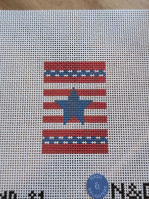 Red, White, and Blue Star Luggage Tag Insert