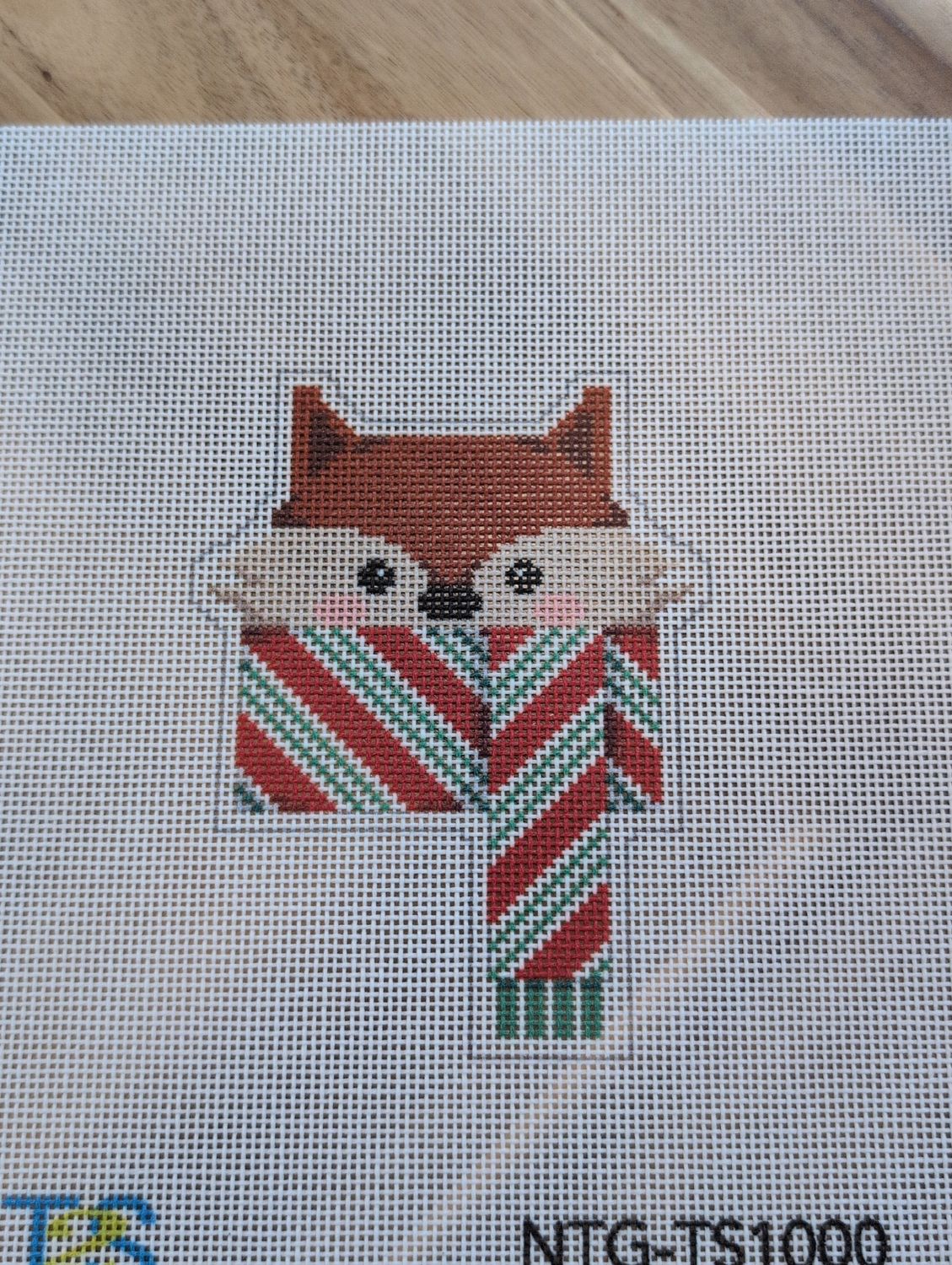 Fox with Peppermint Scarf