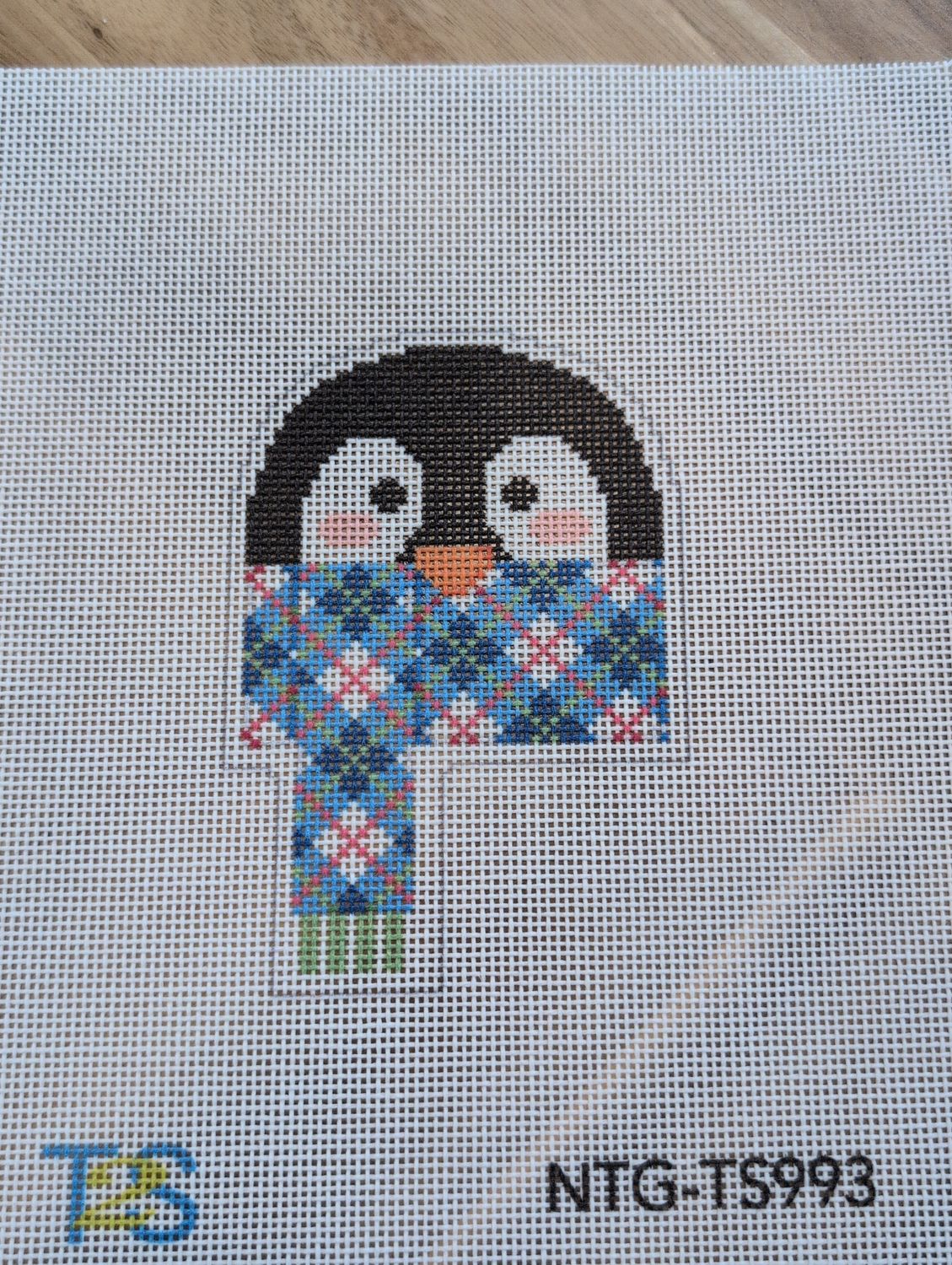 Penguin with Argyle Scarf