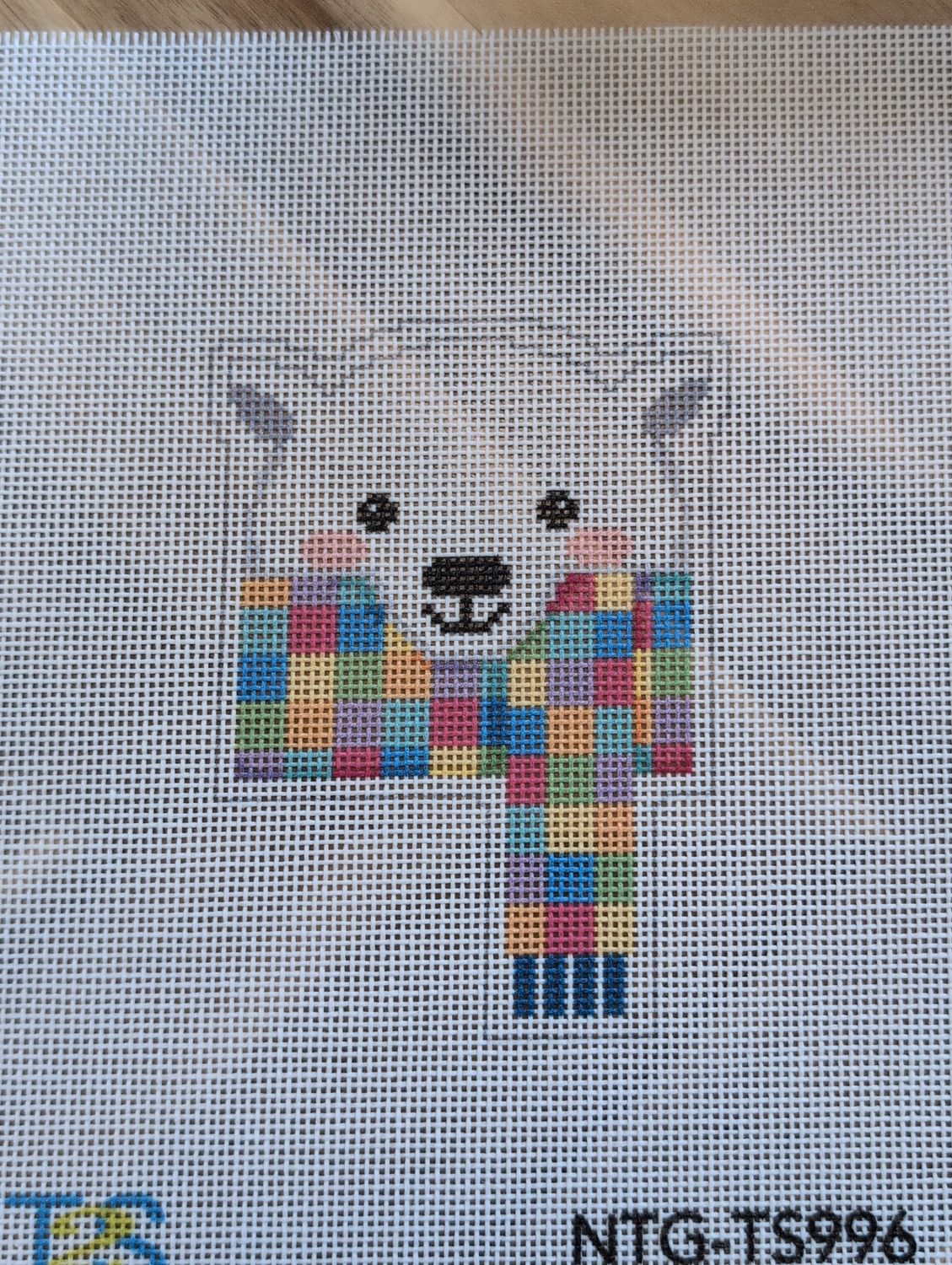 Polar Bear with Check Scarf