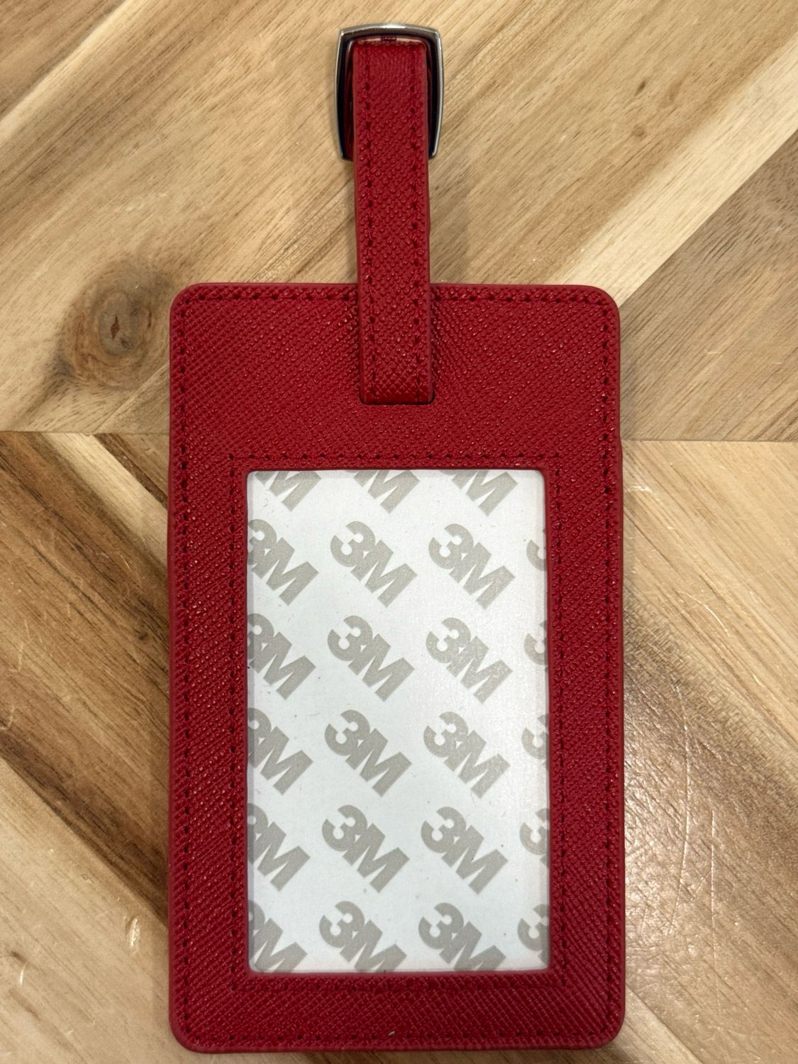 Saffiano Leather Bag Tag - Red