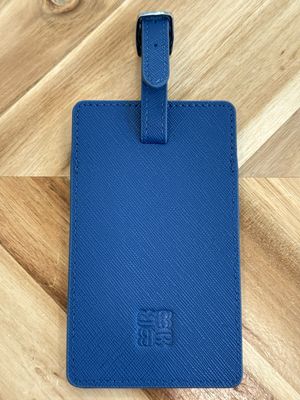 Saffiano Leather Bag Tag - Blue