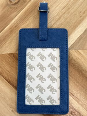 Saffiano Leather Bag Tag - Blue