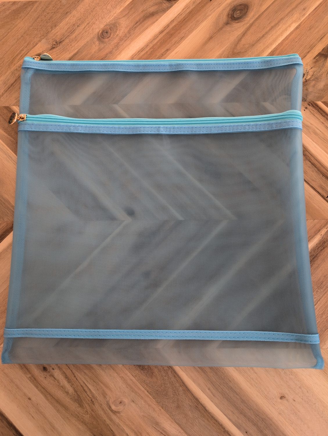 Project Bag - Light Blue Double Zip 15 x 15