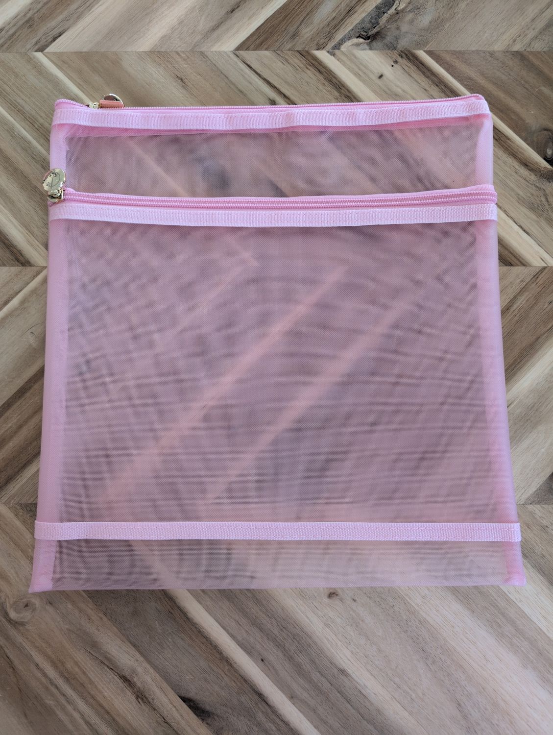 Project Bag - Blush Pink Double Zip 12 x 12