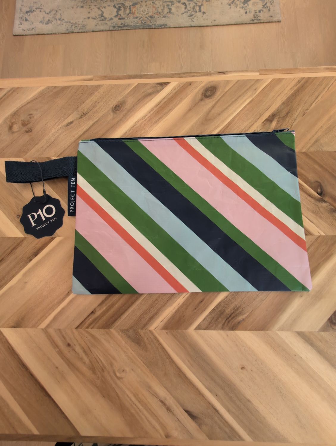 Large Zip Pouch - Rugby Stripe