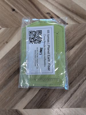 Leather Luggage Tag - Lime