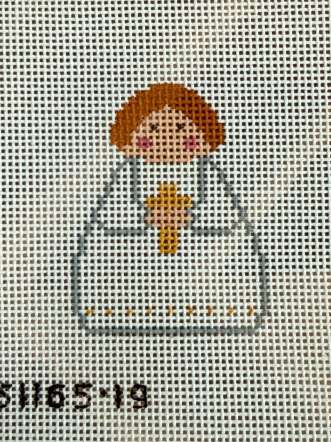 White Angel with Gold Cross