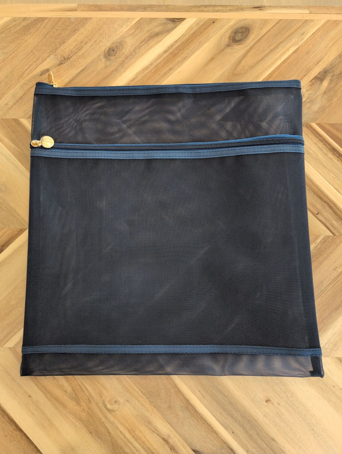 Project Bag - Navy Double Zip 15 x 15