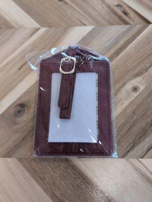 Leather Luggage Tag - Cranberry