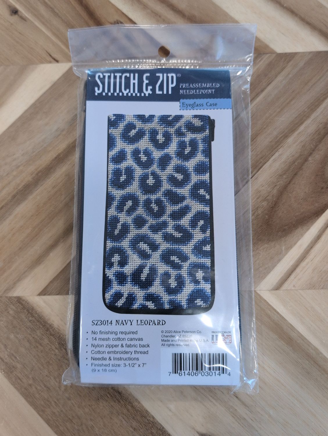 Navy Leopard Eyeglass Case