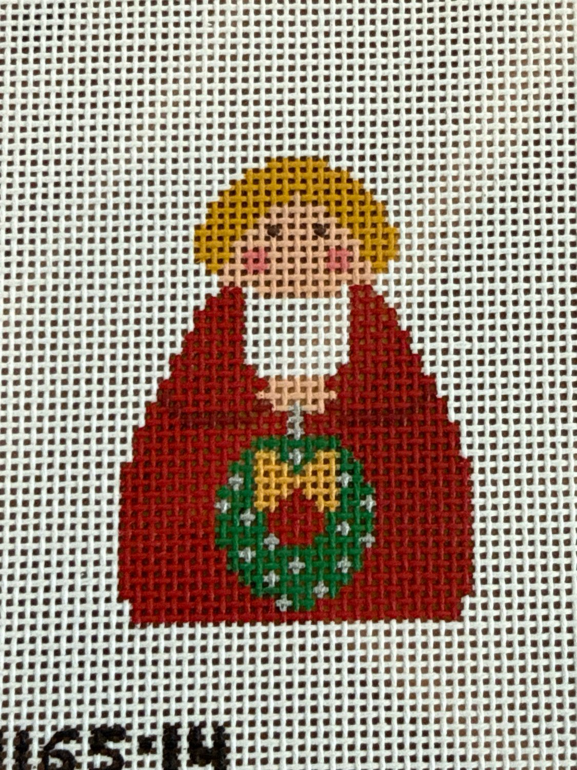 Red Angel with Green Wreath and Gold Bow
